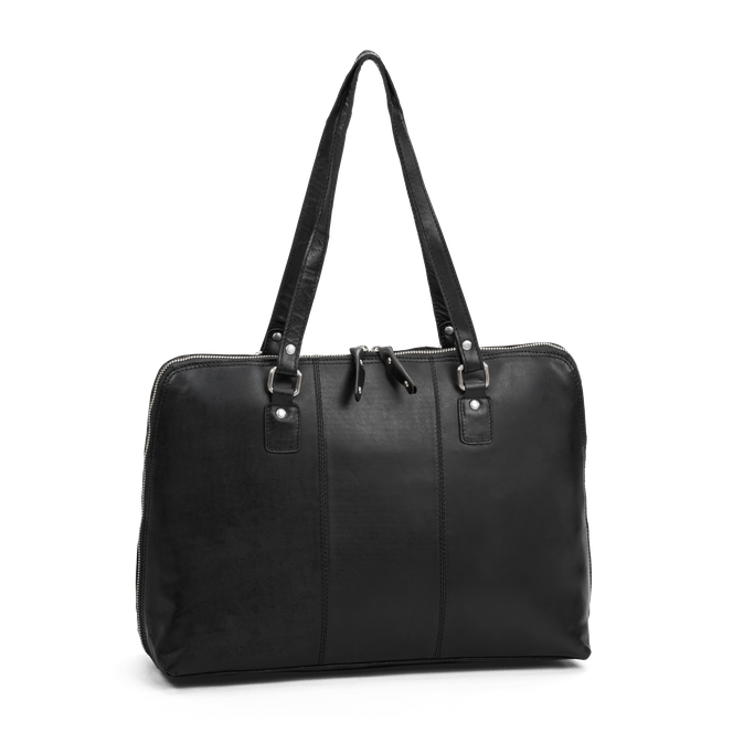 Florence skulderveske i skinn 15,6" Svart